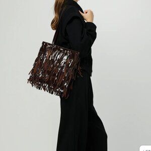 NWT Seestarz leather fringe bag